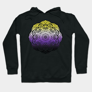 Gradient Nonbinary Pride Mandala Hoodie